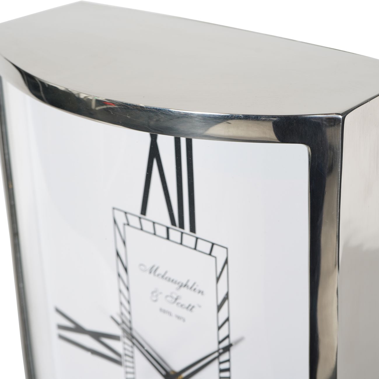 Johnson Nickel Finish Mantel Clock Large